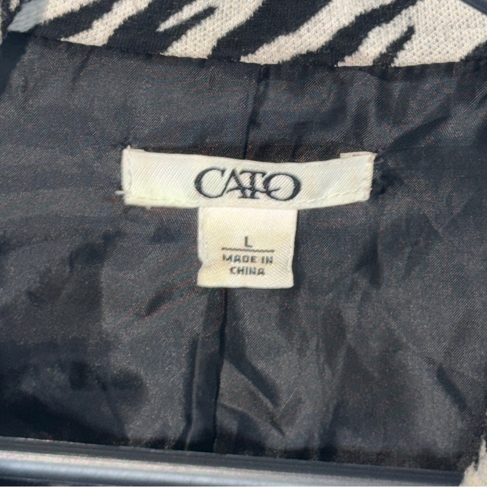 Cato Zebra Print Size Large Black and White Casual Blazer Jacket Womens - Picture 3 of 10
